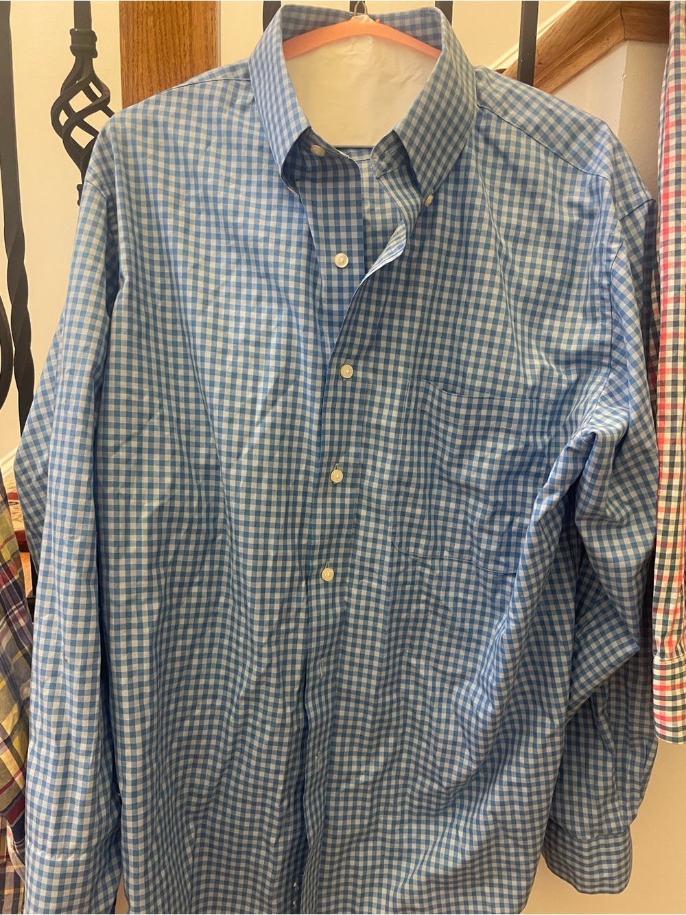 Classic Check Button-Down Shirt in Light Blue